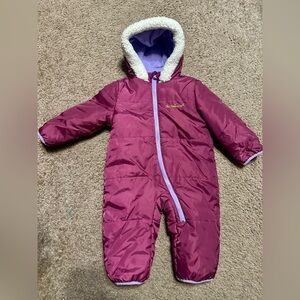 Pink Platinum Hooded Baby Snowsuit size 9/12 months in Plum